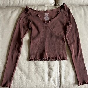 brown free people seamless top